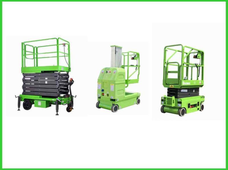 Double Mast Aluminum Aerial Work Platform 10 Platform Height
