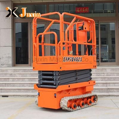 Mini Small 6.5m Lifting Height Rubber Tracked Crawler Electric Motor Scissor Lift Work Platform with Low Cost
