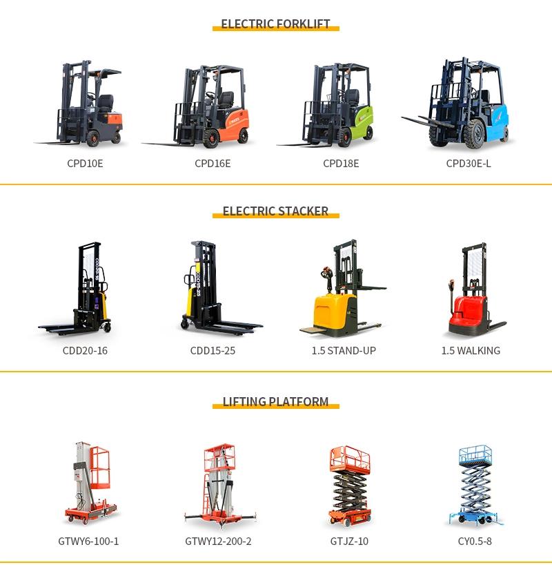 Lifter Electric Forklift Tractor 1.5ton Building Controller Food Technical Parts Dimensions Type Low Price