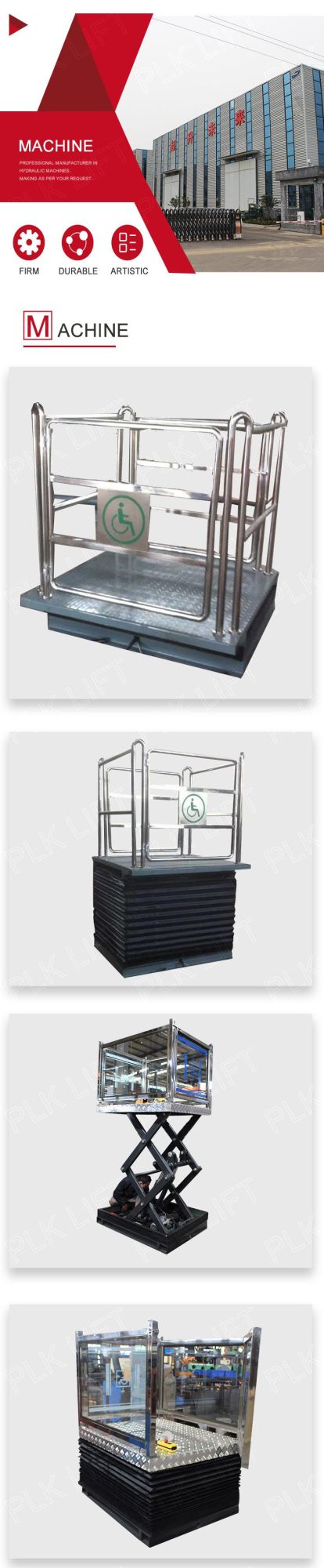 Customized Lifting Platform Scissor Construction Man Lift for Wheelchairs