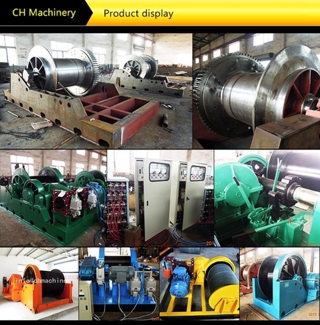 Fixed Winch Hoist Mounted on Ground Moveable Pulley Steel Wire Ropes Pull Stone Rock Oil Field