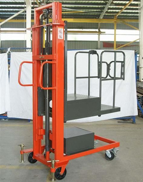 Hand Forklift Munual Driving Battery Lift Stacker 300kg 1.6-3.5m