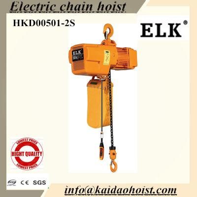 0.5 T Electric Hoist with Hook Suspension Qns01-02D