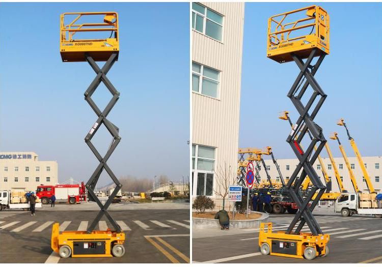 XCMG Official Xg0807HD China 8m Mini Hydraulic Mobile Portable Self Propelled Scissor Lift for Sale