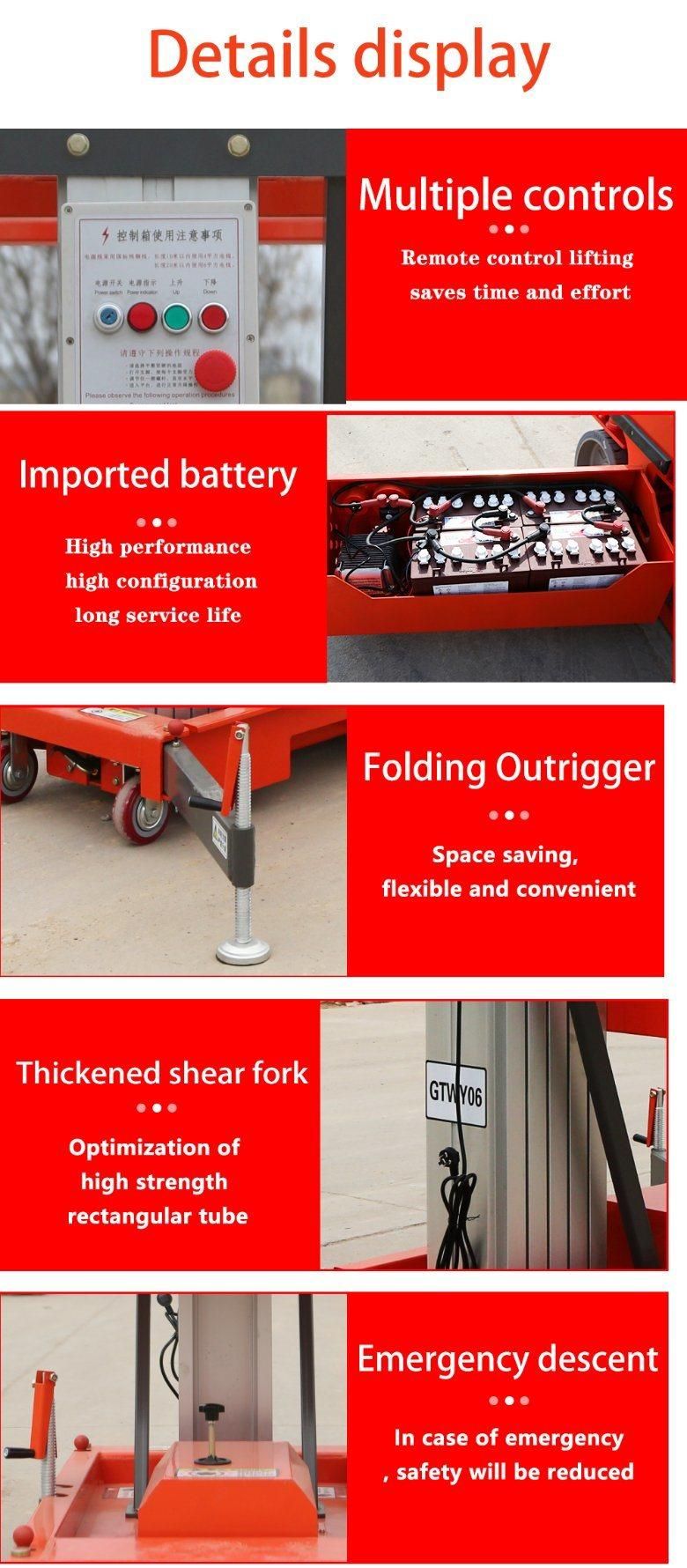 6 Meters Aluminum Alloy Lift Table Electric Working Lifting Table 150 Kg Lifting Table