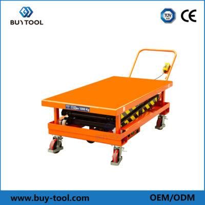 40.2&quot;X24&quot; Mobile Lift Tables Hydraulic Mobile Scissor Lift Table with Large Platform