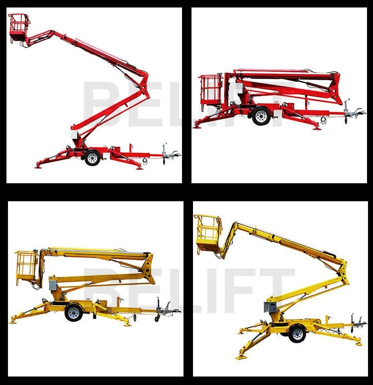 CE Lifter Machine Towable Man Lift Telescopic Boom Lift 10-24m