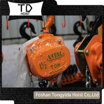 Top Quality Manual Vt-Vital 1ton 3meters Chain Pulley Block