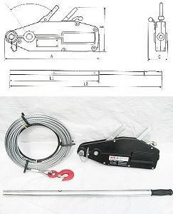 Durable Aluminium Alloy Body Lightweight High Efficient Wire Rope Pulling Hoist Hand Winch Manual Winch