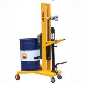 Hot Selling 450kg V-Shaped Pedaled Hydraulic Drum Transporters with Weighting Scale