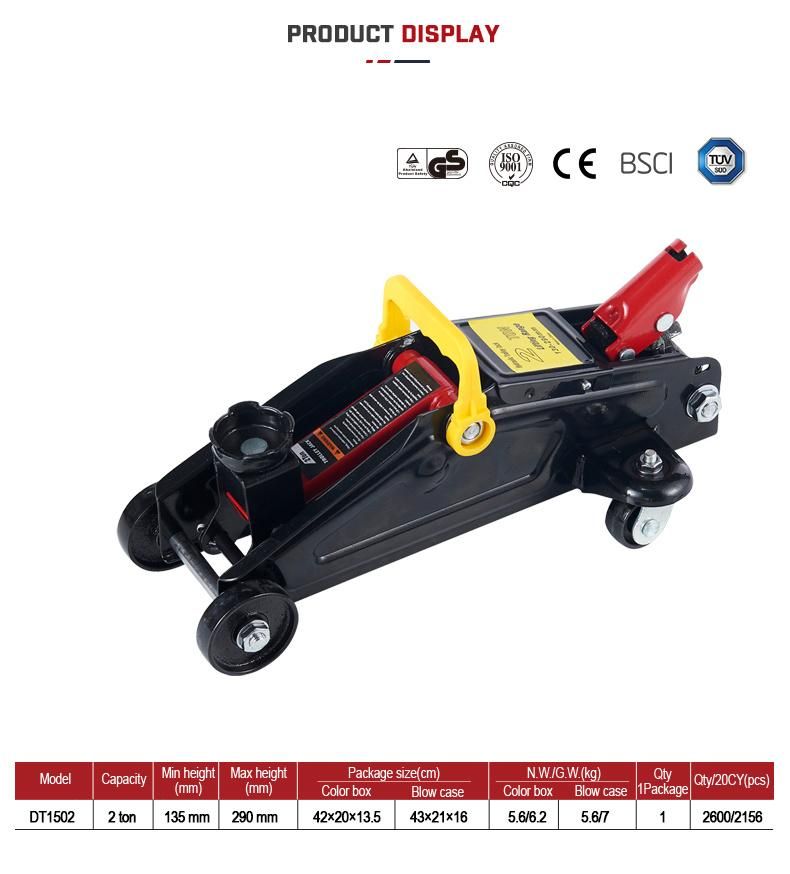 4400lb 290mm Max Height Nodular Cast Iron Trolley Jack