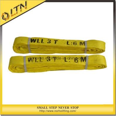Ce GS TUV Standard Yellow Polyester for Lifting Flat Webbing Sling (NHWS-B)