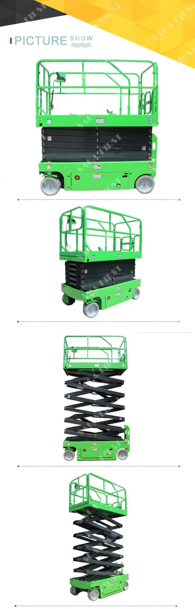 EU CE Approved Small 3m~14m Battery Powered Hydraulic Aerial Platform Mobile Scissor Lift for Sale