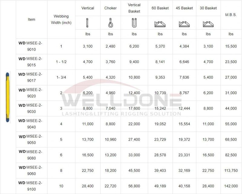 Synthetic Webbing Sling (WSTDA-T-1) Flat Crane Lifting Slings