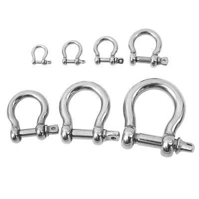 D-Shaped Shackle U-Shaped Shackle 304 Stainless Steel Bow-Shaped Horseshoe Buckle Lifting Ring Lifting Tool Shackle Connection