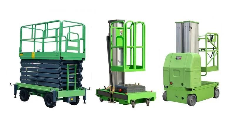 6-16m Platform Height Manual Pushing Mobile Scissor Lift with 500kg Load Capacity