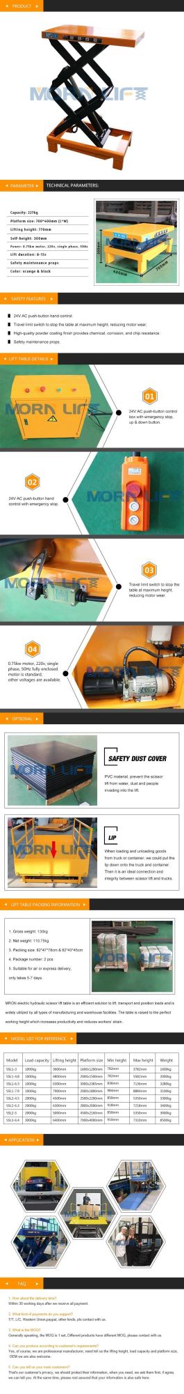 Morn Mini Scissor Lift Table with Ce Certification