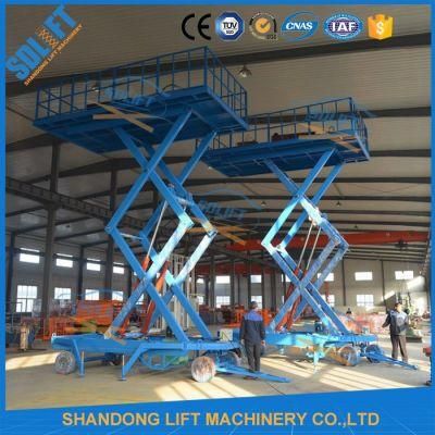 Heavy Loading Hydraulic Auto Scissor Cargo Lift Table with Wheels