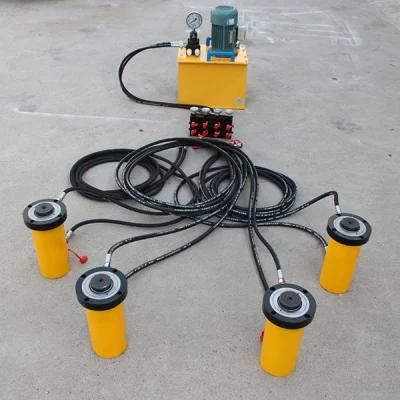synchronous house jacks for lifting a house