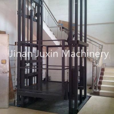 Vertical Lead Rail Lift Platform / Vertical Guide Rail Goods Lift
