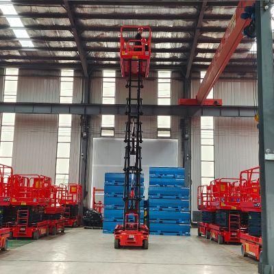 Mobile Working Platform Type Vertically Double Mast Portable Man Lift Manual Aluminium Portable Material Lift 2 Mast