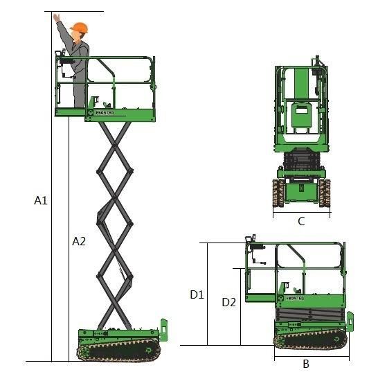 5m 6m 12m DC Battery Charger Safety and Stable High Quality Crawler Type Scissor Lift Working Platform