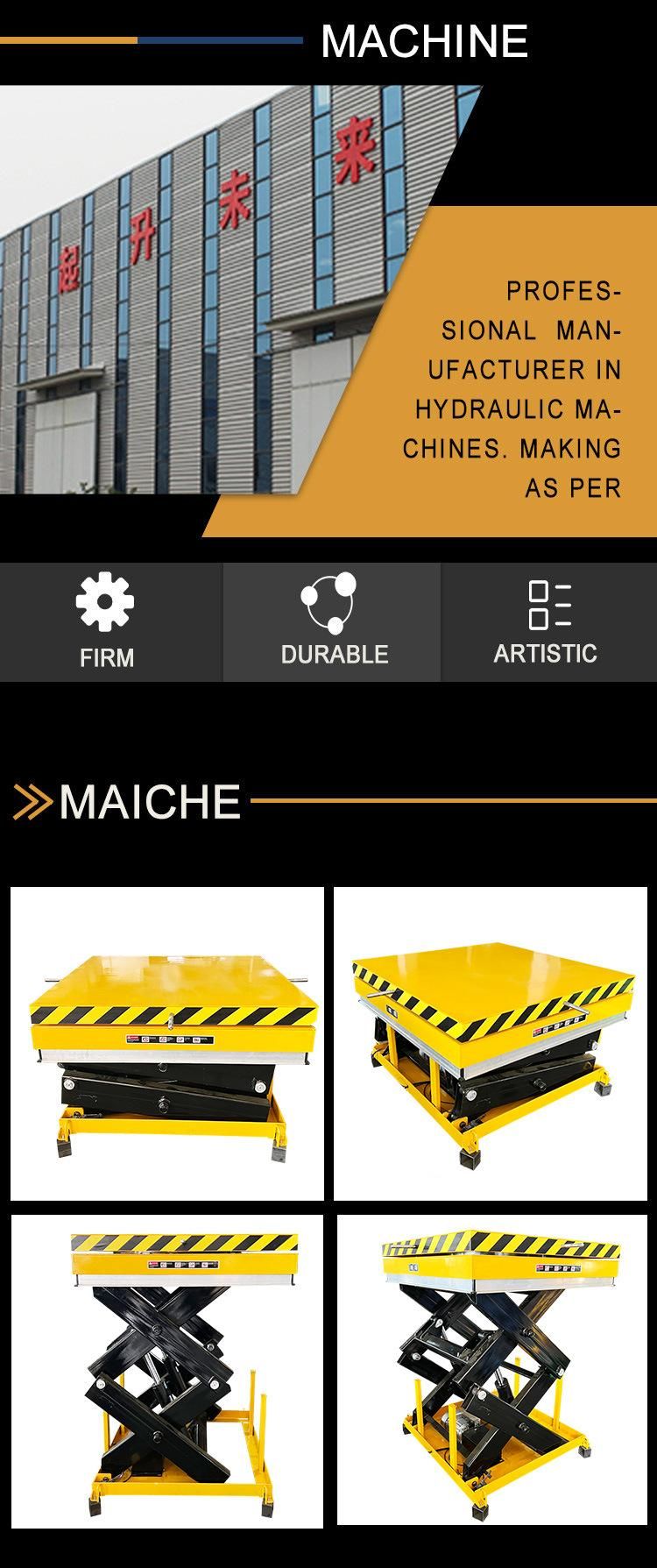 Double Scissor Lift Table Hydraulic Lift for Building 300 Kg Outdoor Lifter