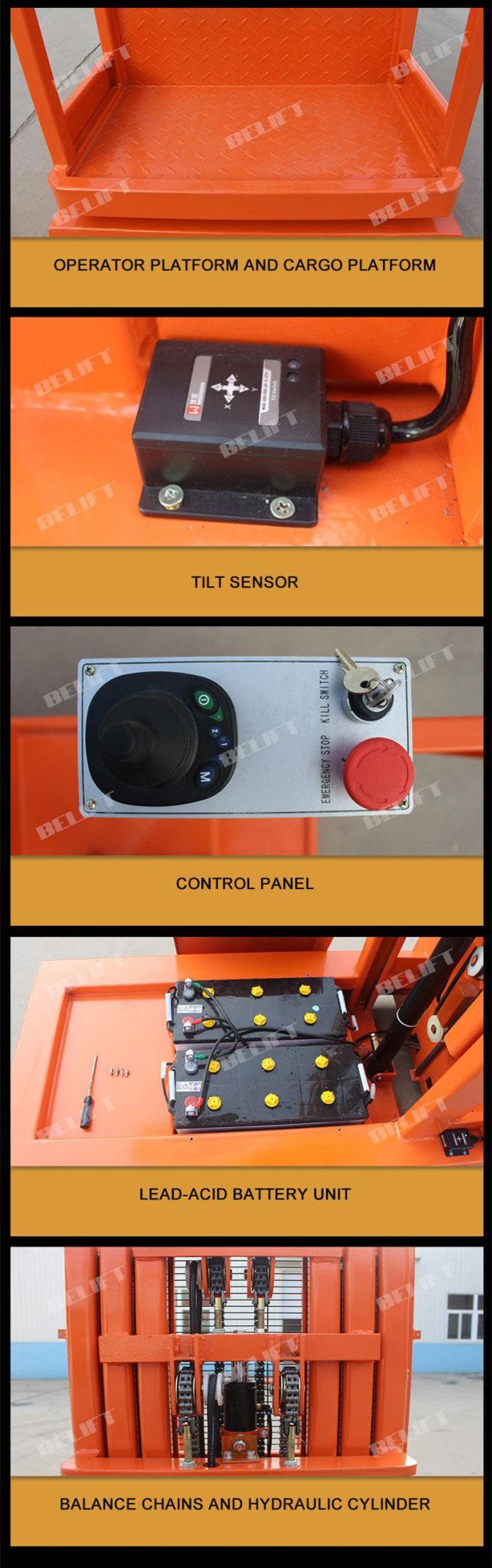 Hydraulic Aerial Work Platforms Warehouse Electric Order Picker Lift