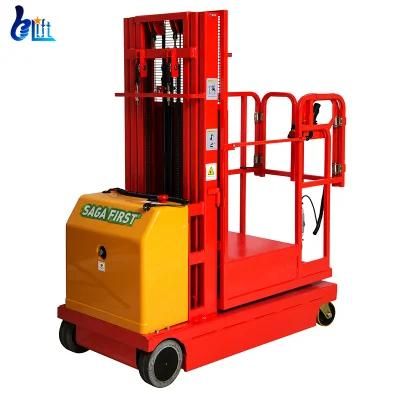 4.5 M Platform Height Load 300 Kg Self Propelled Aerial Robot Goods Order Picker Lift