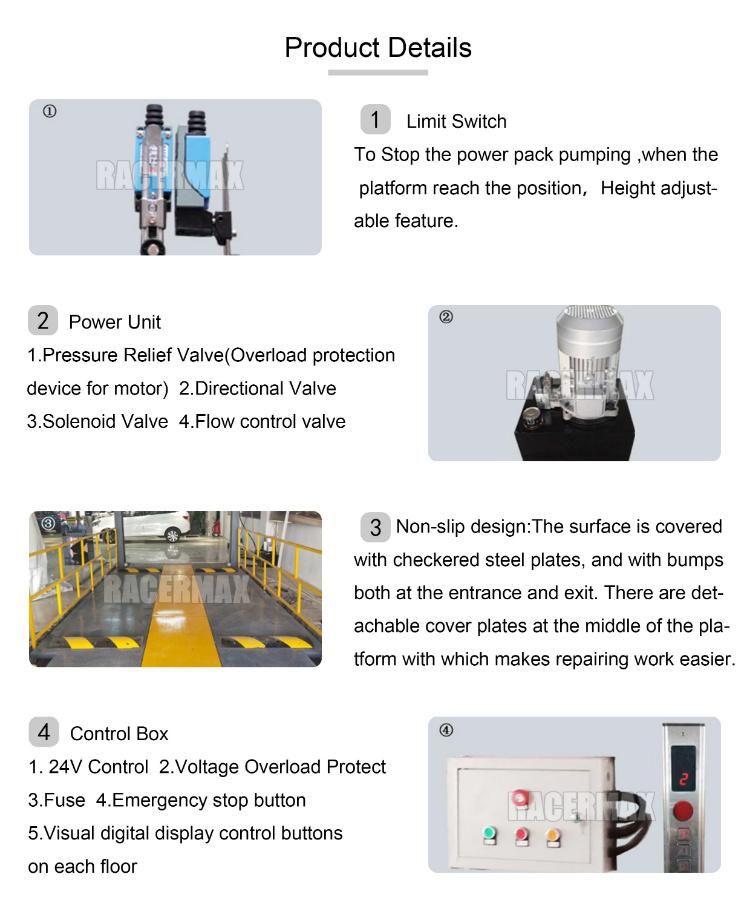 Car Parking Lift 2-Layer, Underground Garage, Villa Home Use