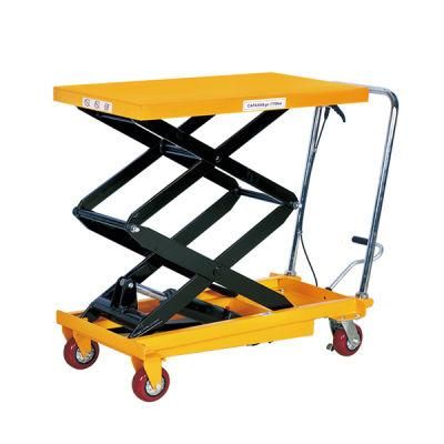 Manual Mobile Scissor Lift Table Capacity 150kg