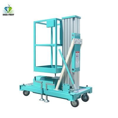 Sagafirst Working Height 8-12m High Quality Standard Single Mast Aluminum Hydraulic Equipment Lifter