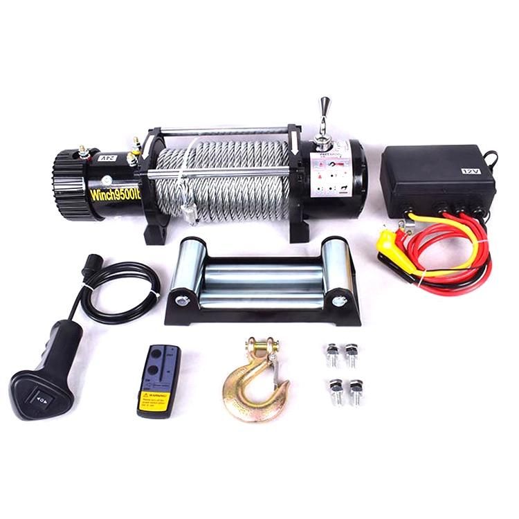 12V 4X4 24000lb Marine Rope Winch Overheaf Lifting System Machine for Cable Pulling