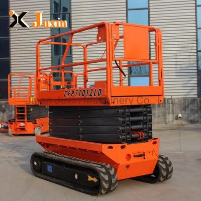 6m 8m 10m 12m Battery Powered Hydraulic Electric Automatic Tracked Scissor Lift with 8 Batteries