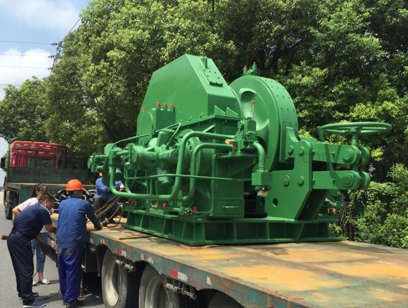 30kn Single Drum Hydraulic Mooring Winch with One Warping Head