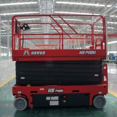 14m Hydraulic Mobile Scissor Lift Self-Propelled Lift Platform Electric Man Lifts