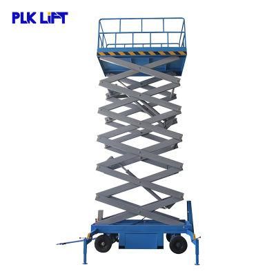 12m Manual Moving Hydraulic Electric Mobile Scissor Lift