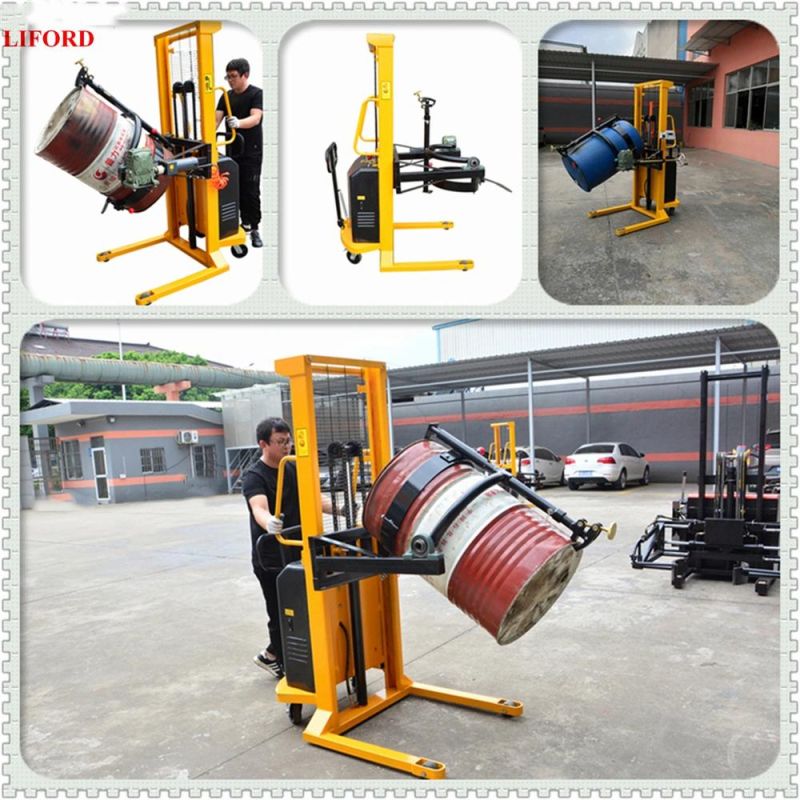 Hot Sale Yl520 Single Mast Semi Electric Drum Dumper 520kg Capacity