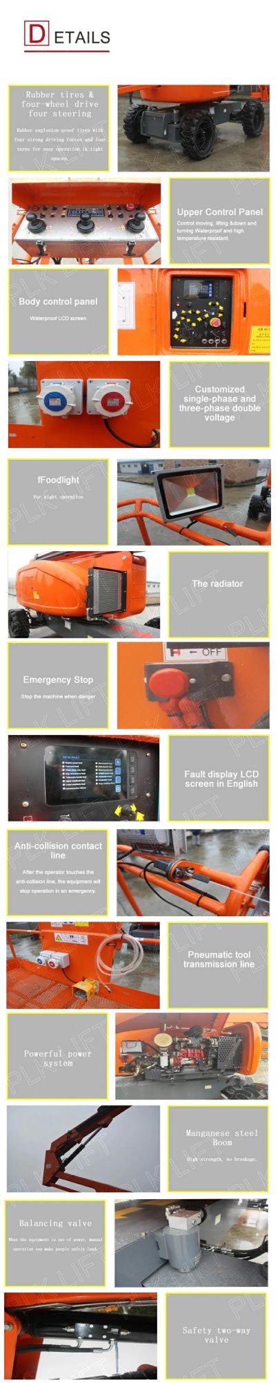 50m Aerial Telescopic China Spider Boom Lift for Sale