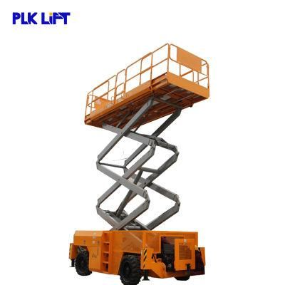 13m 680kg Load Diesel Powered Hydraulic Mobile Scissor Lift for Construction