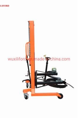 High Quality Hand Lifting Equipment 450kg Hydraulic Manual Drum Lifter Stacker