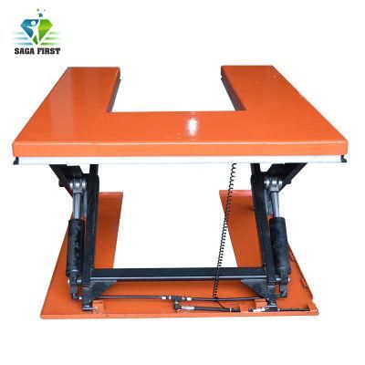 1000kg U Shape Hyraulic Stationary Scissor Goods Lift