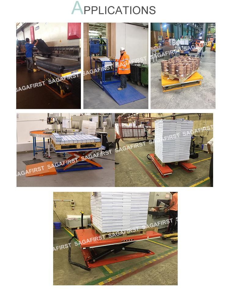 CE Certificated Mobile Pipe Rail Trolley Scissor Lift Pallet Truck