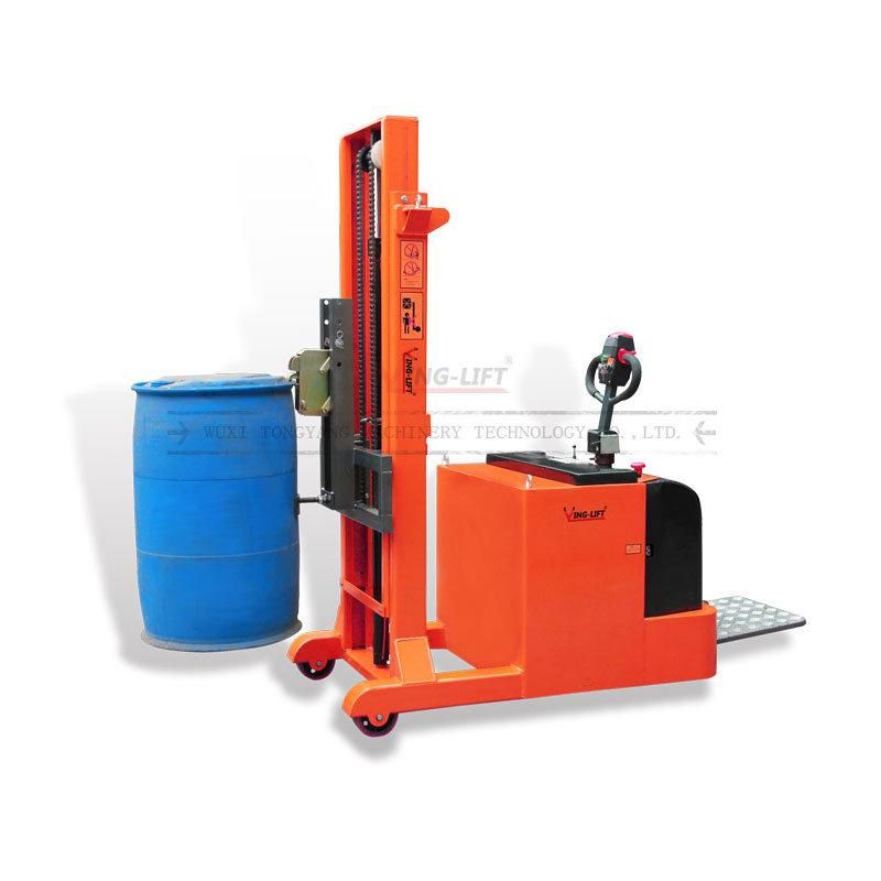 Counter Balance Hydraulic Standing Drive Battery Power Lift Rotate Clamp Oil Drum Electric Stacker