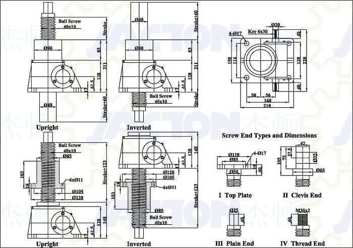 Worm Gear Ball Screw Lifter for High Speed