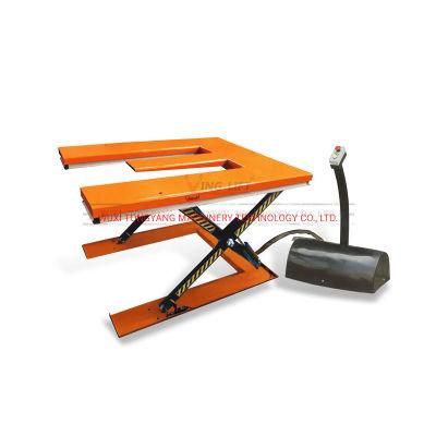 Low Profile E Shape Hydraulic Electric Pallet Lift Table with CE