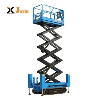 Hot Sale Crawler Work Platform Scissor Lift with Support Legs
