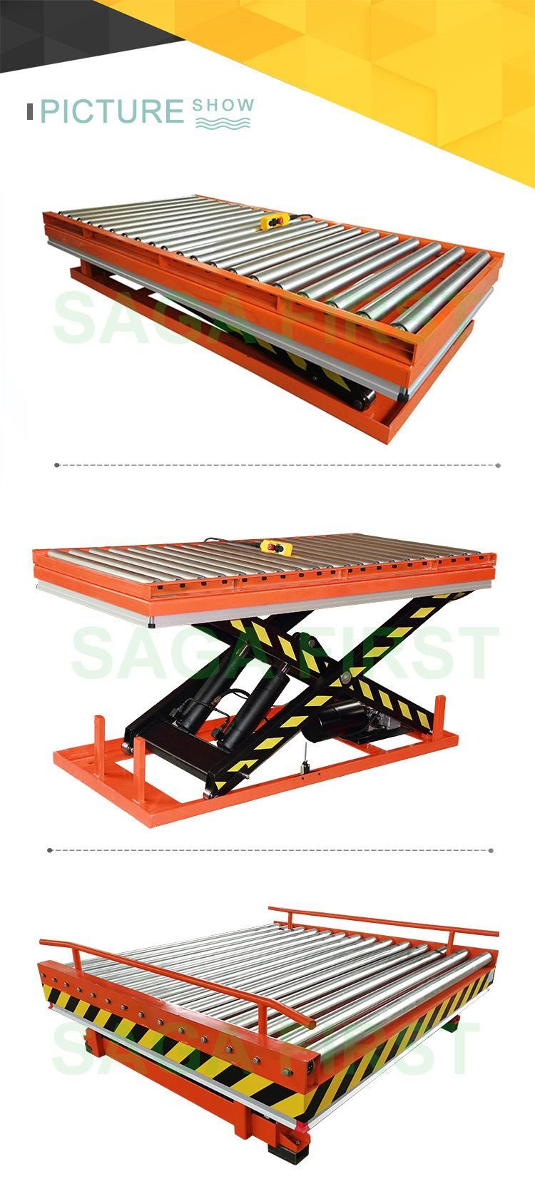 Customized Scissor Lift Hydraulic Lift Table with Roller Top