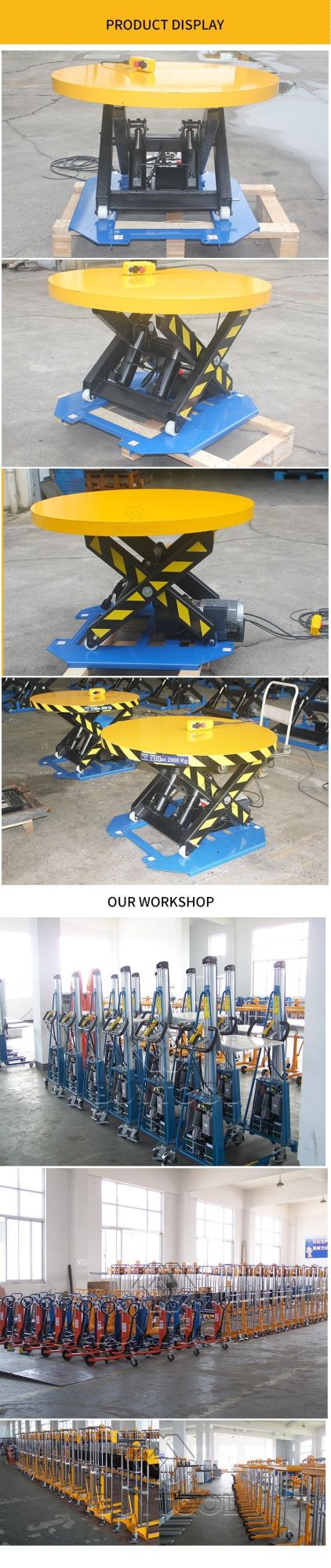 2000kg Heavy Duty Hydraulic Car Lift Table with Rotating Turntable for Sale