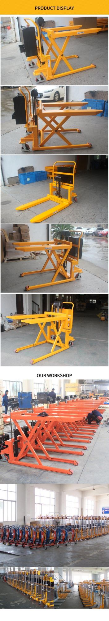 Buytool Brand 1t Battery Electric Scissors High Lift Pallet Truck